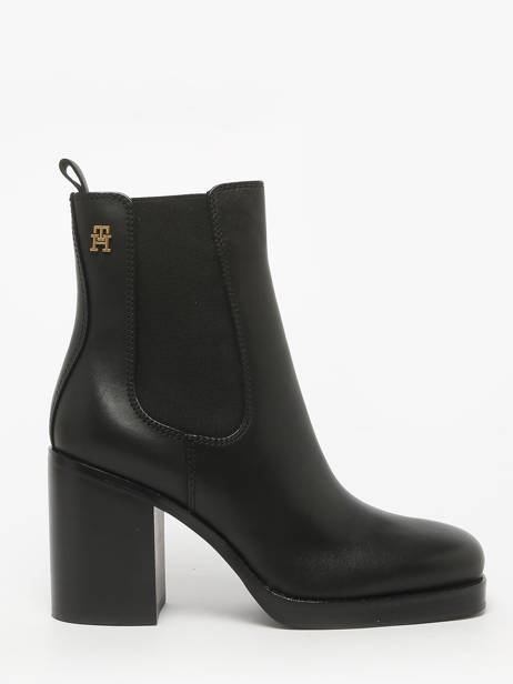 Enkellaarsjes Met Hak Uit Leder Tommy hilfiger Zwart women 8844BDS